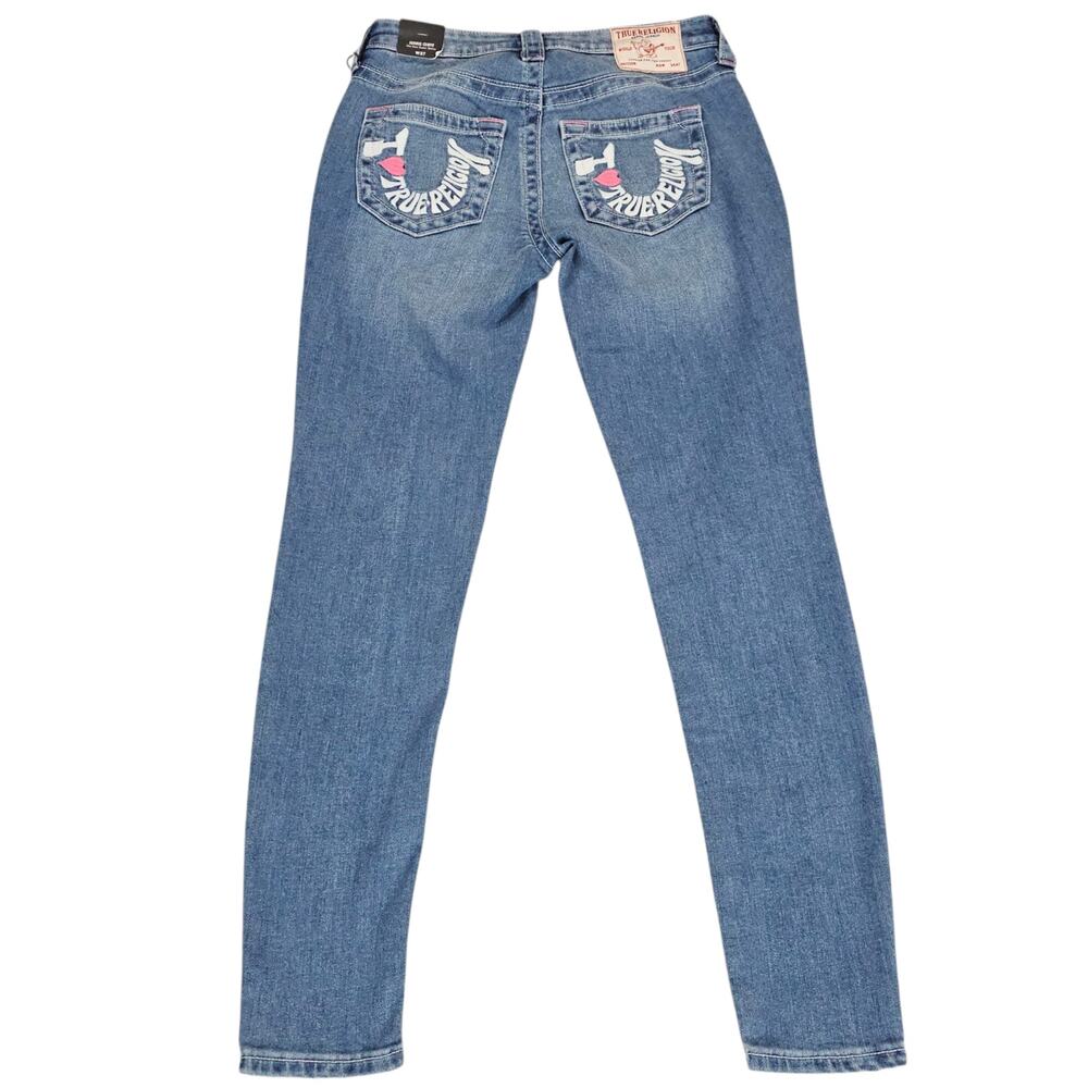 NWT True Religion Jeans Women Size 27 Jennie Curvy Casual Embroidered Streetwear